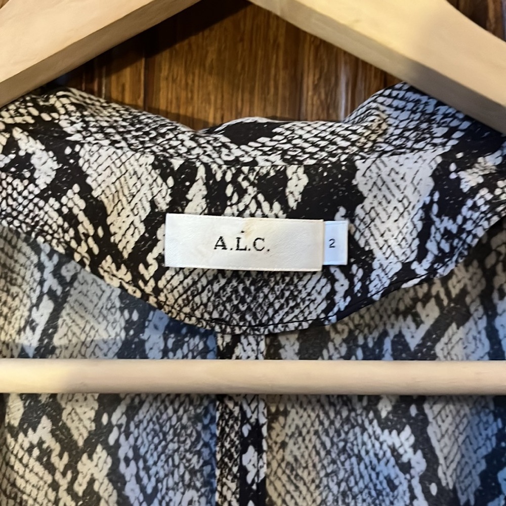 A.L.C. Silk Python Snakeskin Print Top - image 7